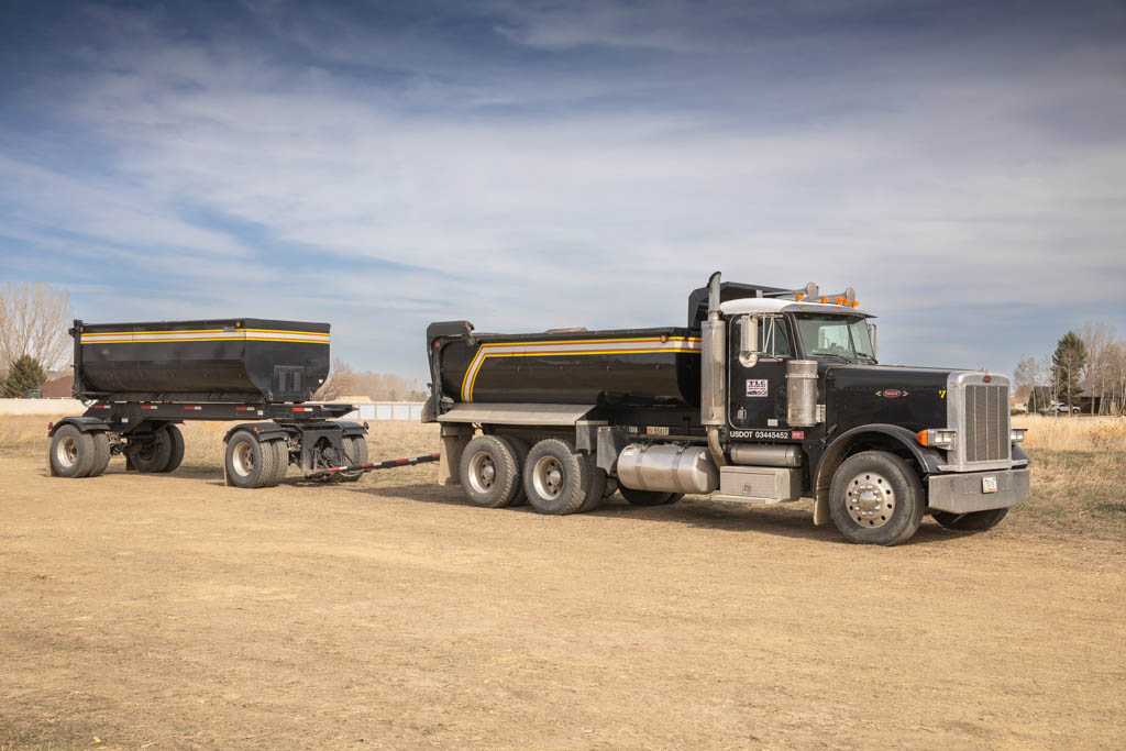 TLC Patriot dump truck with pup trailer