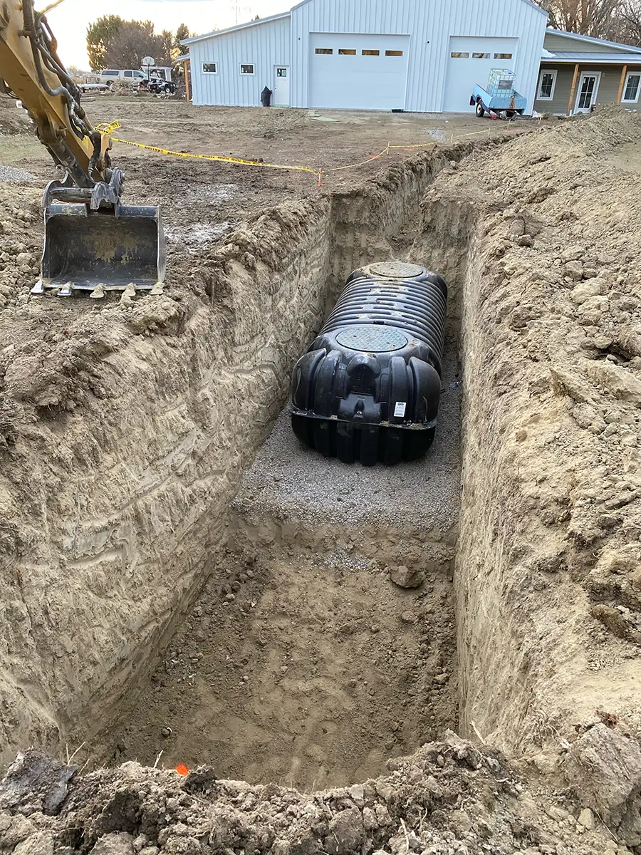 New septic tank install by TLC Patriot near Billings MT
